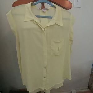 L- Yellow Shear Sleeveless Blouse
